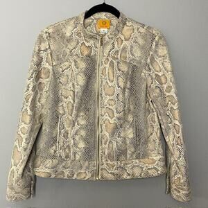 Ruby Red Snakeskin Motorcycle Jacket Size 10